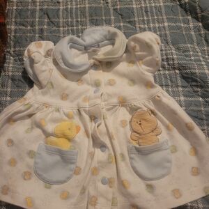 Baby Dress with Bear and Duck Pockets